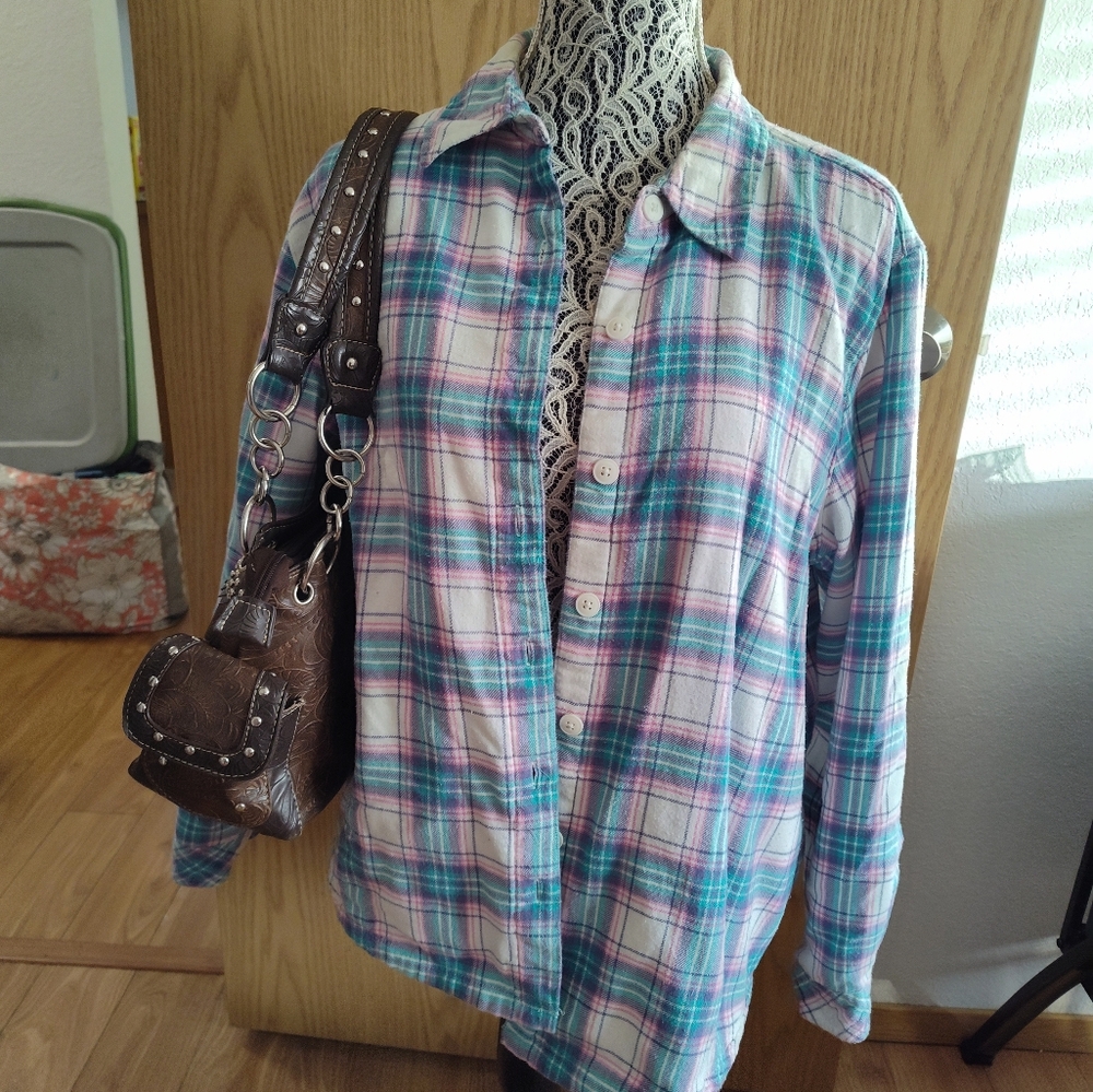 Riders By Lee Pink Flannel - image 1